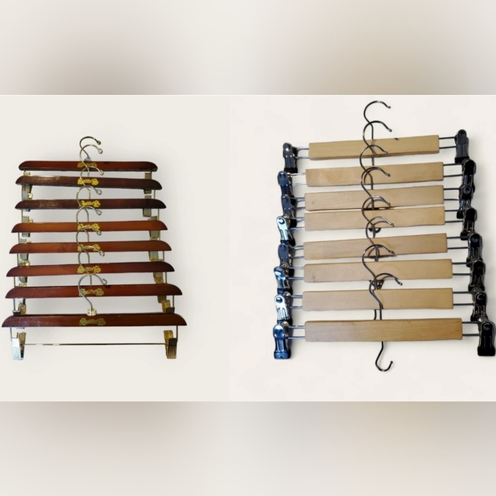Wood Hangers (16) for Shorts, Pants, and Skirts Ikea & Sadlers Brand